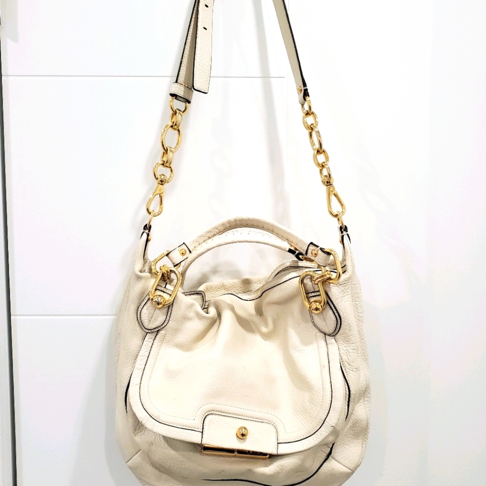 Coach cream leather shoulder/crossbody bag